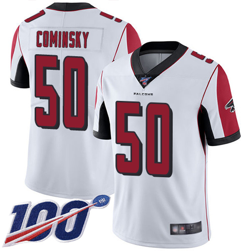 Atlanta Falcons Limited White Men John Cominsky Road Jersey NFL Football #50 100th Season Vapor Untouchable->youth nfl jersey->Youth Jersey